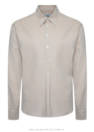 Spear Collar Half Button Shirt - Ecru