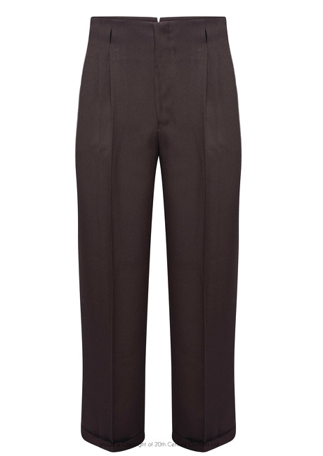 Peg Trousers in Brown Twill