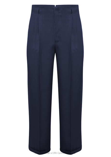 Peg Trousers in Navy Twill