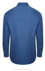 Tommys Collarless Shirt - Mid Blue