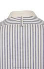 Tommys Collarless Shirt - Blue Ticking