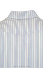 Spear Collar Half Button Shirt - Blue Stripe