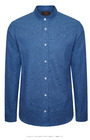 Tommys Collarless Shirt - Mid Blue