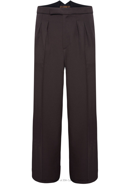 Fishtail Back Trousers - Brown Twill