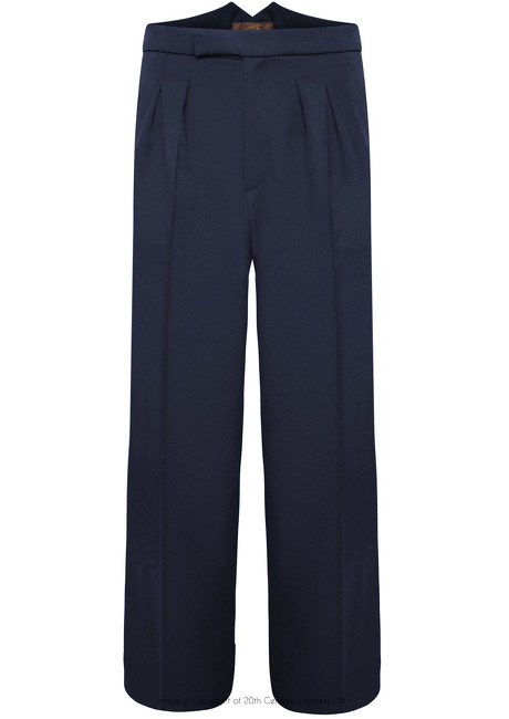 Fishtail Back Trousers - Navy Twill