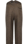 Fishtail Back Trousers - Brown Herringbone