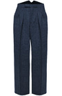 Fishtail Back Trousers - Navy Herringbone