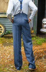 Fishtail Back Trousers - Navy Herringbone