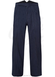 Fishtail Back Trousers - Pin Stripe Navy